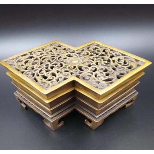 Chinese pure brass refined handicrafts rhombus incense burner