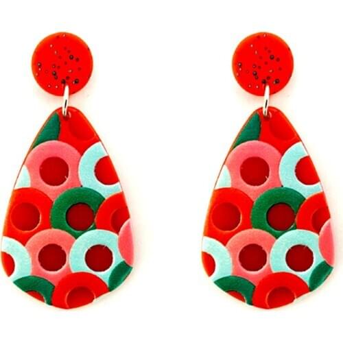 M&G Colorful Acrylic Earrings for Women Geometric Oval Leaf Pendant Dangle Earrings Fashion Jewelry Accessories Girl Gift New