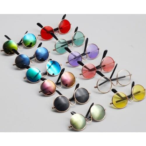 1PCS Doll Toy Cool Sunglasses For BJD Blythes American Grils Glasses Pet Toy Doll Round glasses