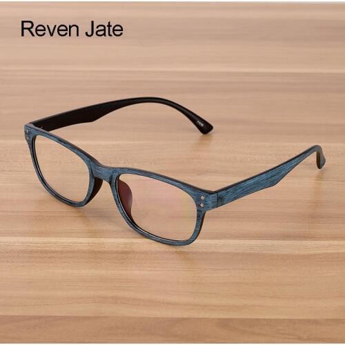 Reven Jate Men and Women Unisex Wooden Pattern Fashion Retro Optical Spectacles Eyeglasses Glasses Frame