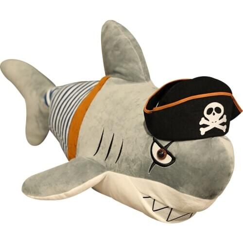 1pcs 90/125CM Creative Pirate Shark Plush Toys Stuffed Soft Animal Fiercely Shark Pillow for Kids Boys Birthday Christmas Gift