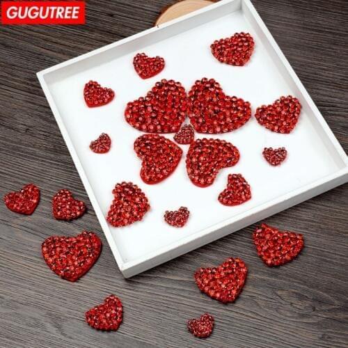 GUGUTREE beaded love heart patches,crystals diamonds Insects Sequined Applique Patch for Coat,T-Shirt,hat,bags,Sweater,backpack
