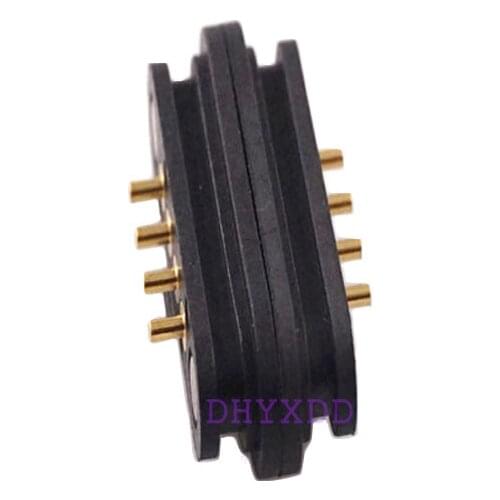 5 Pair Magnet Spring Loaded Pogo Pin Connector 4 Pin Pitch 2.5 mm Through Holes PCB Mount Male Female 2A 36V DC Max Power Charge