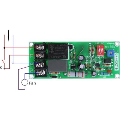 AC100V-220V Adjustable Timer Control Relay Module Turn Off Delay Switch Board For Exhaust Fan Y98E