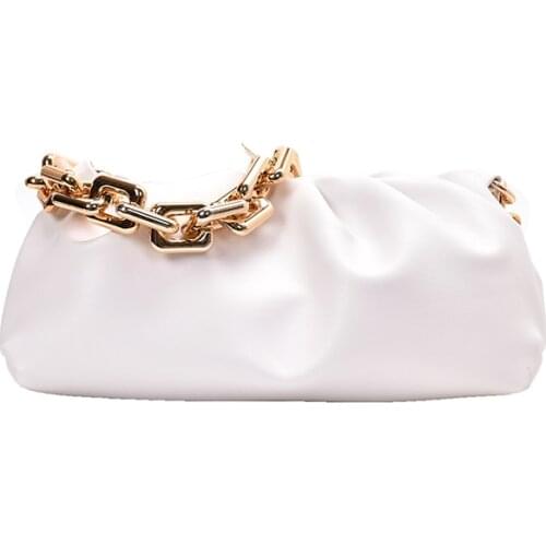 Women Luxuury Elegant Shoulder Handbags Gold Chain Bags for Women 2021 Summer Pu Leather Crossbody Bags for