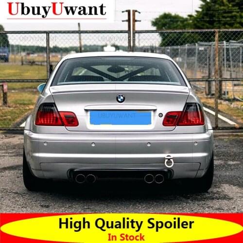 For E46 Spoiler 98-06 BMW 3 Series 318i 320i 325i 328i Spoiler ABS Plastic Material Car Rear Wing Color Rear Spoiler