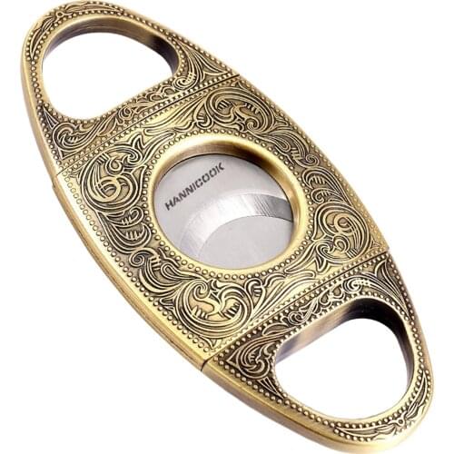 Antique Bronze Cigar Cutter Stainless Steel Guillotine Double Cut Blade for Man Gift Travel Cigar Blade Cut