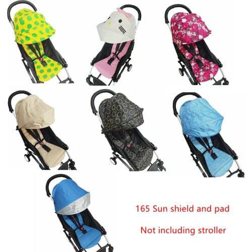 Textile SunShade+seat cushion Baby Stroller accessoire suitable for yoya strollers mat sun canopy shield poussette pad oxford