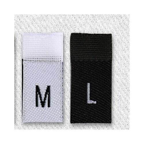 Size label woven label S M L XL XXL