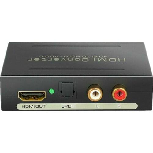 1080P 3.5Mm Optical Fiber HDMI-Compatible Audio Decoder Amplifier SPDIF + RCA L/R Audio Signal Converter (With USB Data Cable)