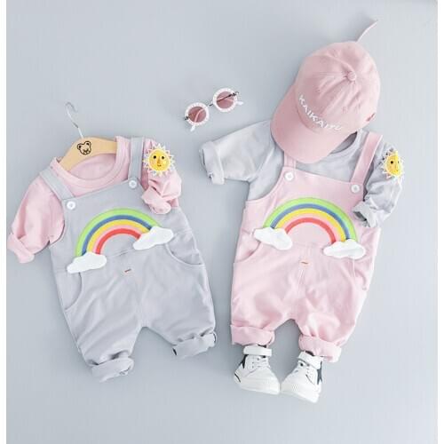 Spring And Autumn Boys Clothes Girls Infant Outing Clothes Baby Set 0-3 Years Old Female Baby Two-Piece Set Children Clothing