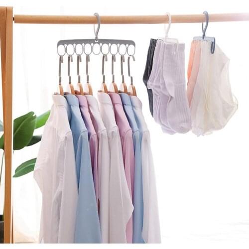 Clothes Hanger Multi-use Strong Plastic Home Excellent Clamping Organizer Hanger Perforated Clothes Hanger Closet Finishing Tool