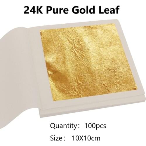 24K Gold Foil Edible Gold Leaf Sheets for Cake Decoration Steak Real Gold Paper Gold Flake Cooking Drink Food Dessert Gold Leaf