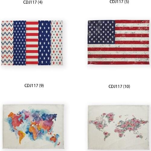 Stars and Stripes World Map dinning table decoration kichen accessories able mats for dining table nordic kitchen Table dining