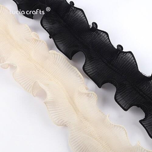 2y/lot 65mm Organza Ribbon Fungus Lace Bow Material For Hair Ornament Gift Wrapping Decoration Lace Ribbons T0514