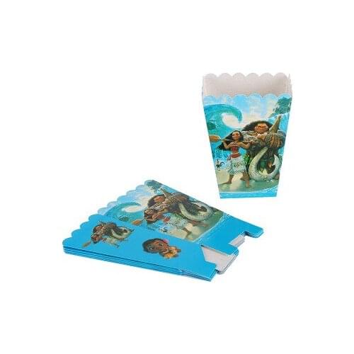 24Pcs Moana Popcorn Box Kids Birthday Party Deco Supplies Cartoon Popcorn Box