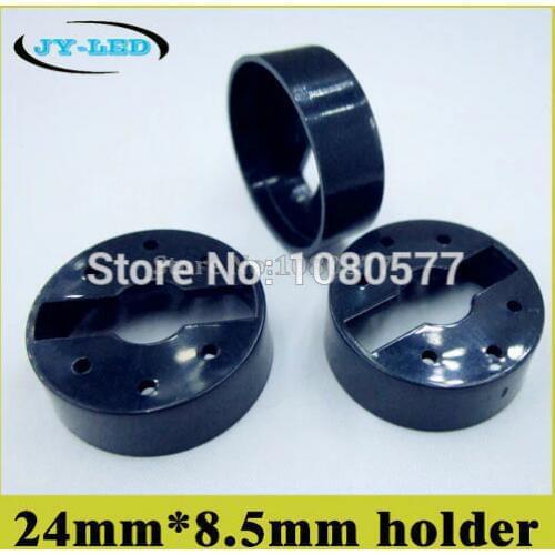 50pcs/lot LED Lens holder 25mm*8.5mm Black Color Plastic LED Holder For 23mm semi-circle Plano-convex Lenses
