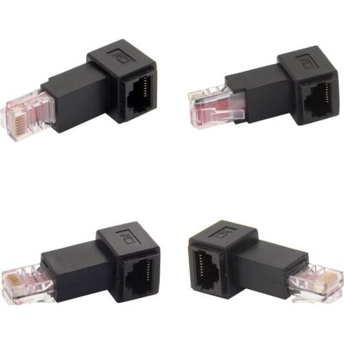 Ethernet Adapter Cat5e/Cat6 Up Right Angle Ethernet Adapter 90 Degree 270 Degree RJ45/ 8P8C Ethernet Female to RJ45/ 8P8C Male