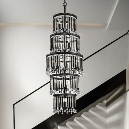 American retro crystal chandelier modern minimalist living room dining room bedroom study chandelier