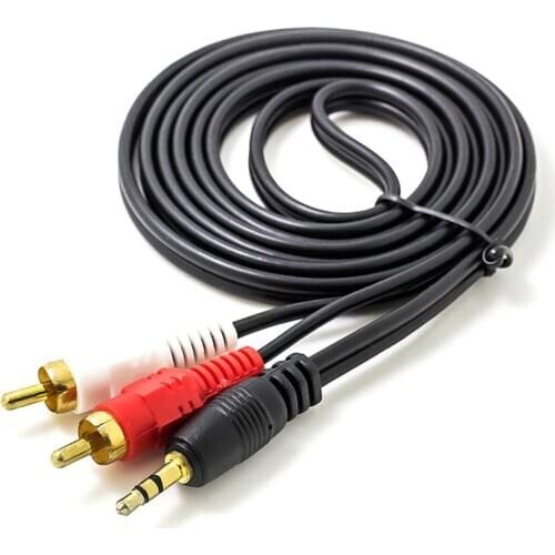 3.5mm Jack Male To 2 RCA Male Cord Audio Cable Headphone Splitter Aux Adapter Cable Wire for Amplifier Phone Theater Headphone