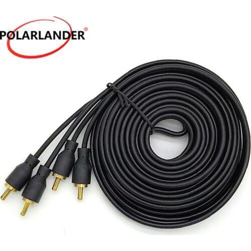Car Amplifier Speaker Wire RCA Plug Phono Car Audio Power Cable 5m Wire Cable Connector Amplifier Copper Line