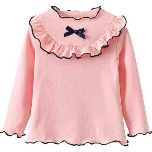 2021 Autumn Spring Baby Toddler School Girls Blouse White Kids Ruffles Shirt Children Clothes Long Sleeve Girl Tops And Blouses