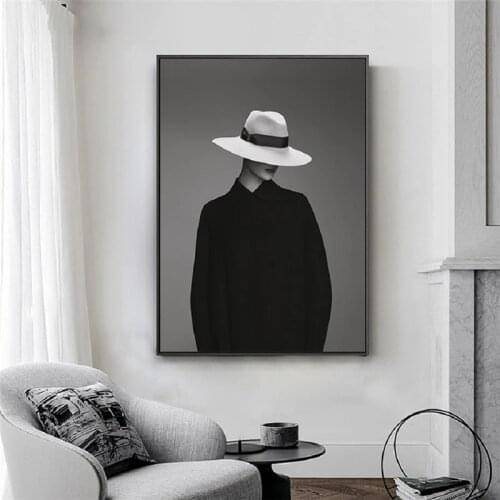 Black and White Figure Model Canvas Paintings Posters and Prints Minimalism Girl Wall Art Modern Pictures Home Decor Cuadros