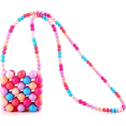 Color Beaded Handbags Women 2021 New Cute Hand Woven Beading Squre Coin Purses Evening Dinner Clutch Ladies Mini Cross Body Bag