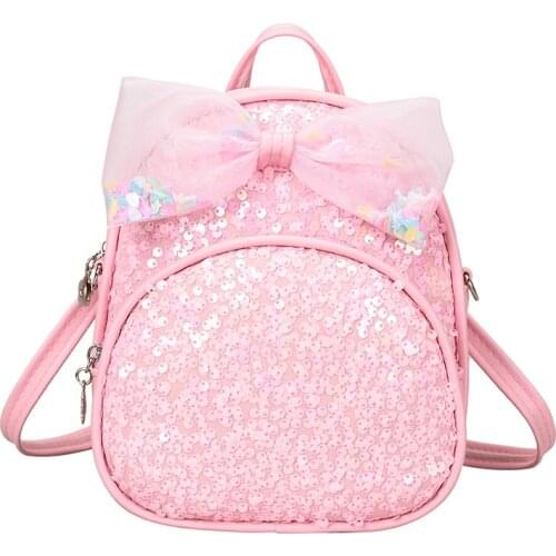 Sequin Childrens Backpack New Bowknot Boys And Girls School Bag Kindergarten School Backpack Book Bag
