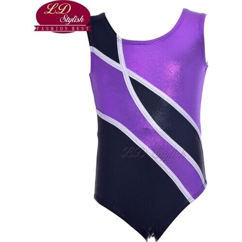 Girls Purple Training Ballet Leotards Clothing Stage Performance Competition Dance Skirt Children Dancewear Practice Dresses