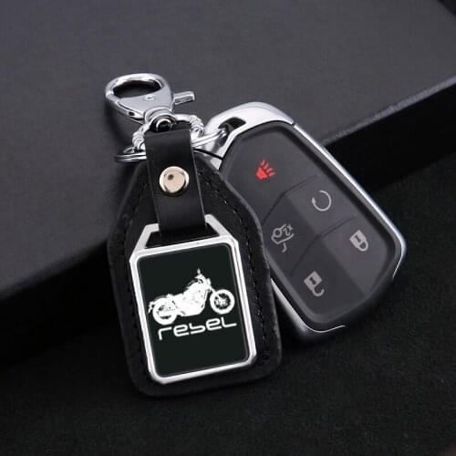 For Honda Rebel CMX 300 500 CMX300 CMX500 2017- 2021 Accessories metal leather keychain keyring mirror custom engraved logo