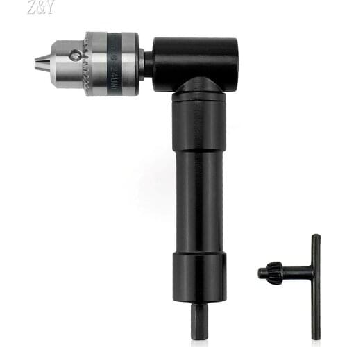 Z&Y 90 Degree Right Angle Electric Drill Corner 8mm Hex Shank Turning Device Bend Extending Three-jaw Chuck Range 1-10mm Origin