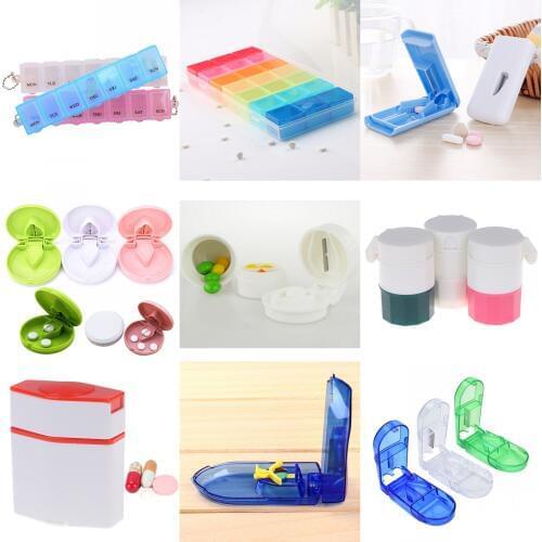 Weekly Pill Box Cutting Tablets Medication Pill Box Cutter Medicine Crusher Grinder Splitter Tablet Cutter Divider Storage Case