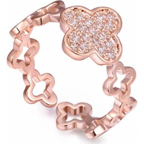 TRACYSWING Element Brand Real AAA Zirconia Micro Inlays Rose Gold Color Ring Party For Women Valentine Gift Th-129810