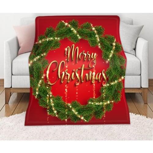 2021 Merry Christmas Throw Blanket Happy New Year Gifts Flannel Fleece Blanket Soft Plush Warm Winter Cabin Bedding 59x86 Inch