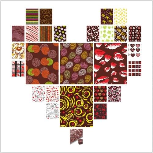 Chocolate Transfer Paper Pattern Baking Mold Decoration Printing LOVE Valentines Day Kiss Food 10/20/50 Sheets 21x30cm