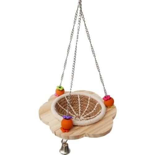 Bird Breeding Nest Handmade Weave Rope Hanging Bed with Bells and Beads for Cockatiel Parakeet Budgie Canary Lovebird