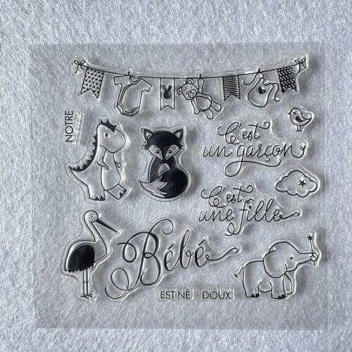 Spanish word with baby banner animal Clear Stamp Transparent Silicone Stamp Seal Sheet For Scrapbooking Photo Album Decoration