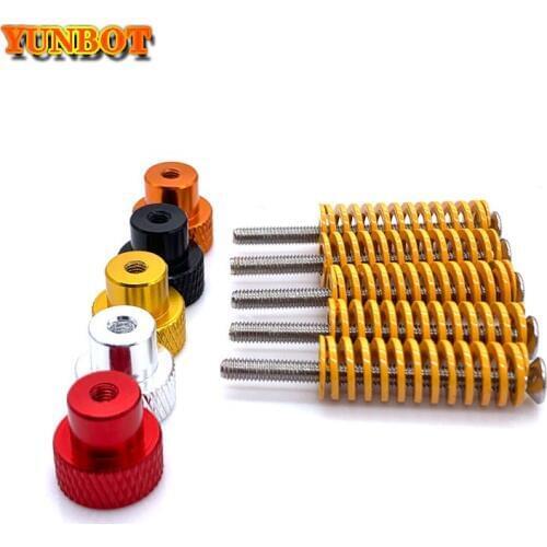 4pcs 3D printer Leveling components M3 screw Leveling spring Leveling knob suite for 3D printer Heating Bed parts
