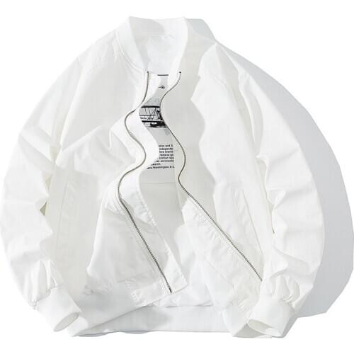 Solid Baseball Jacket Men Women Casual Varsity Jacket Spring Autumn College Coat Streetwear Youth Couple Designer White Black