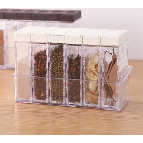 Seasoning Jar Kitchen Supplies Set Transparent Seasoning Box Six-Piece Seasoning Bottle Seasoning Box Seasoning Jar