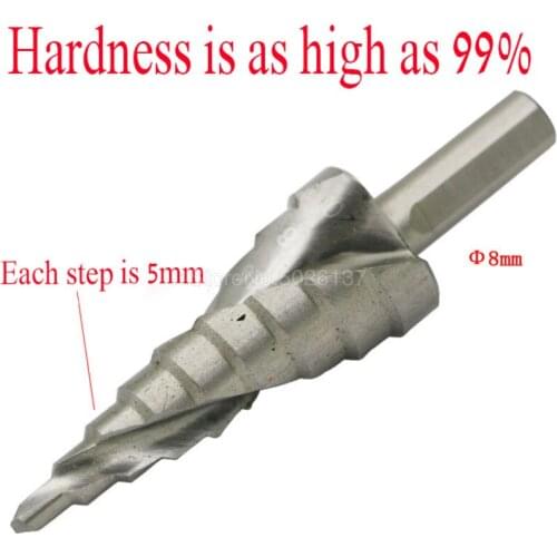 1PCS 4-20MM Hss Cobalt Step Stepped Drill Bit Set Nitrogen High Speed Steel Spiral For Metal Cone Triangle Shank Hole 4-20 mm
