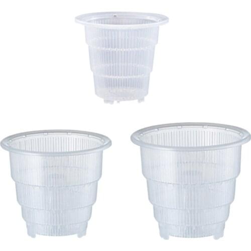 Mesh Pot Plastic Clear Orchid with Ventilation Holes Flower pot Planter Transparent Clear Planter Home Gardening Decoration