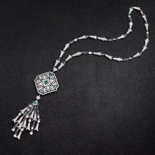 Hot Brand Fashion Party Feast For Women Banquet Tassel Pendant Crystal Hyperbole Necklace Fine Costume Jewelry