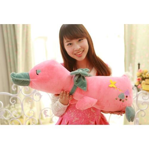 Pink duck plush toy about 75 cm platypus doll throw pillow birthday , festival gift w5110