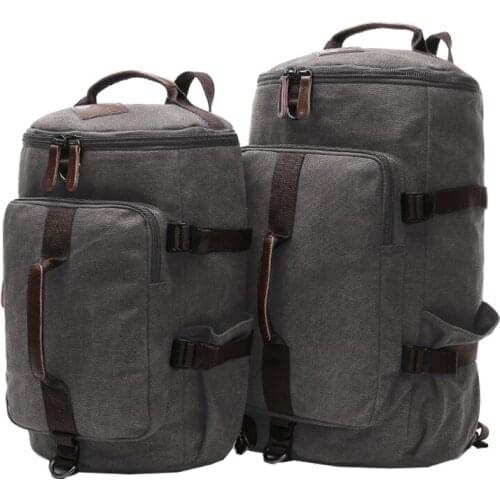 Retro style canvas bag male large-capacity cylindrical diagonal bag multifunctional three-purpose business travel luggage bag