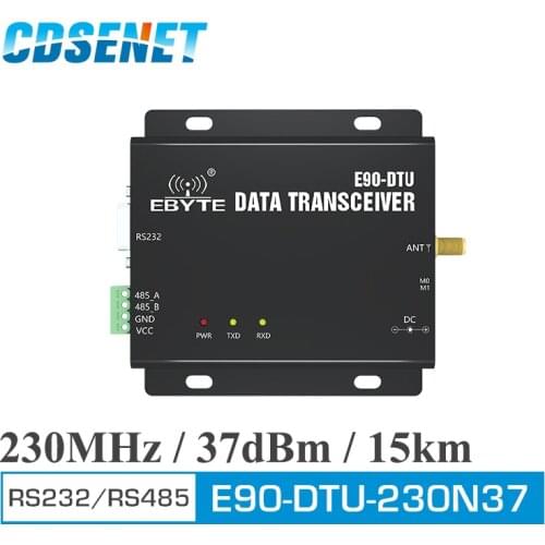 RS232 RS485 Wireless Transceiver 230MHz 5W Long Distance 15km Narrowband Transceiver Radio Modem E90-DTU(230N37)