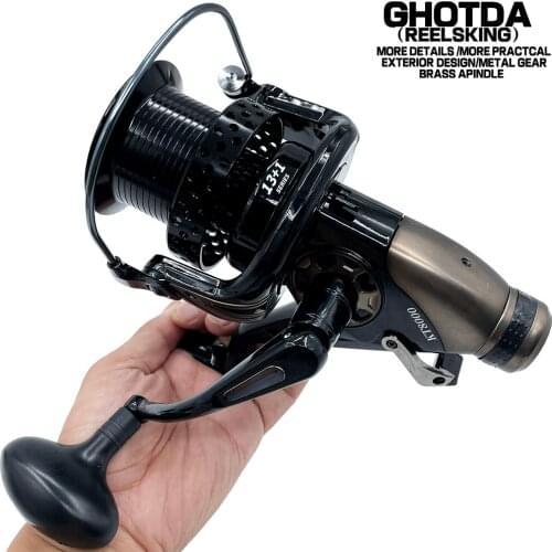 Double Brake Fishing Reel 13-23KG Max Drag 3000-8000 5.0:1 / 5.2:1 / 4.1:1 Carp Spinning Reel Fishing Accessories