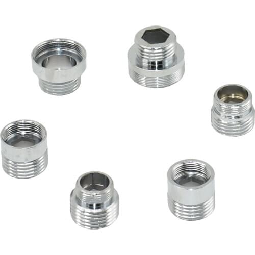 Silver 1/2" To M16 M18 M24 M28 Male Female Thread Connector Brass Water Saver Tap Adapter For Bathroom Kitchen Faucet Fittings