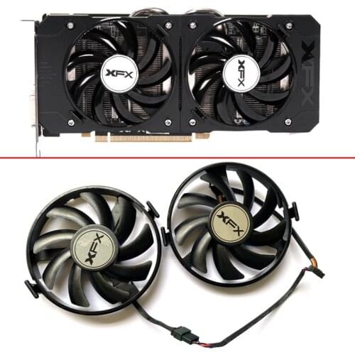 2PCS FDC10U12S9-C Cooler Fan Replace RX460 For XFX Radeon R9 380 380X R9 370 370X RX460 560 R7 350 360 370 Graphics Card Fans
